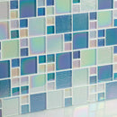 Iridescent 1" & 2" Versailles Glass Mosaic Tile, Backsplash for Kitchen and Bathroom, Swimming Tiles - 5 Square Feet Per Carton