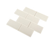 3" x 6" Glass Mosaic Subway Tile, Backsplash for Kitchen and Bathroom - 5 Square Feet Per Carton