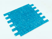 Swimming Pool Wave Series 1" x 3" Straight Edge Glass Mosaic Tile - 5 Square Feet Per Carton