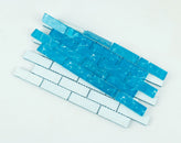 Swimming Pool Wave Series 1" x 3" Straight Edge Glass Mosaic Tile - 5 Square Feet Per Carton