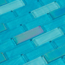 Swimming Pool Shimmer Series 1" x 3" Straight Edge Glass Mosaic Tile - 5 Square Feet Per Carton