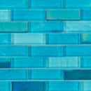 Swimming Pool Shimmer Series 1" x 3" Straight Edge Glass Mosaic Tile - 5 Square Feet Per Carton