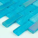 Swimming Pool Shimmer Series 1" x 3" Straight Edge Glass Mosaic Tile - 5 Square Feet Per Carton