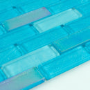 Swimming Pool Shimmer Series 1" x 3" Straight Edge Glass Mosaic Tile - 5 Square Feet Per Carton