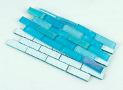 Swimming Pool Shimmer Series 1" x 3" Straight Edge Glass Mosaic Tile - 5 Square Feet Per Carton