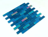 Swimming Pool Shimmer Series 1" x 3" Straight Edge Glass Mosaic Tile - 5 Square Feet Per Carton