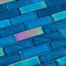 Swimming Pool Shimmer Series 1" x 3" Straight Edge Glass Mosaic Tile - 5 Square Feet Per Carton