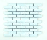 Swimming Pool Shimmer Series 1" x 3" Straight Edge Glass Mosaic Tile - 5 Square Feet Per Carton