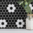 Retro 1" Hexagon Porcelain Tile, Matte Finished Floor & Wall Tile - 9.19 Square Feet Per Carton