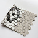 Retro 1" x 1" Hexagon Porcelain Tile in Hex Pattern, Matte Finished Floor & Wall Tile - 9 Square Feet Per Carton