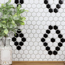 Retro 1" x 1" Hexagon Porcelain Tile in Hex Pattern, Matte Finished Floor & Wall Tile - 9 Square Feet Per Carton