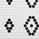 Retro 1" x 1" Hexagon Porcelain Tile in Hex Pattern, Matte Finished Floor & Wall Tile - 9 Square Feet Per Carton