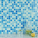Crystals 1" x 1" Hand Painted Glass Mosaic Tile, Inexpensive Backsplash for Kitchen and Bathroom - 22 Sqft Per Carton
