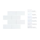 3" x 6" Glass Mosaic Subway Tile, Backsplash for Kitchen and Bathroom - 5 Square Feet Per Carton