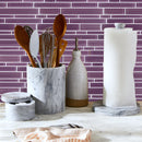 Interlocking Hand Painted Glass Mosaic Tile, Backsplash for Kitchen and Bathroom - 5 Square Feet Per Carton