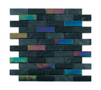 Swimming Pool Shimmer Series 1" x 3" Straight Edge Glass Mosaic Tile - 5 Square Feet Per Carton