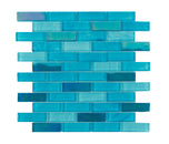 Swimming Pool Shimmer Series 1" x 3" Straight Edge Glass Mosaic Tile - 5 Square Feet Per Carton