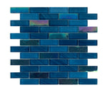 Swimming Pool Shimmer Series 1" x 3" Straight Edge Glass Mosaic Tile - 5 Square Feet Per Carton