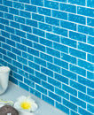 Swimming Pool Wave Series 1" x 3" Straight Edge Glass Mosaic Tile - 5 Square Feet Per Carton