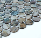 0.8" x 0.8" Mother of Pearl Seashell Penny Round Mosaic Sheet - 10.78 Square Feet Per Carton - Arctic Breeze