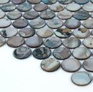 0.8" x 0.8" Mother of Pearl Seashell Penny Round Mosaic Sheet - 10.78 Square Feet Per Carton - Arctic Breeze