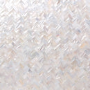 Peel and Stick x Mother of Pearl Seashell Chevron Layout Mosaic Sheet - 9.87 Square Feet Per Carton