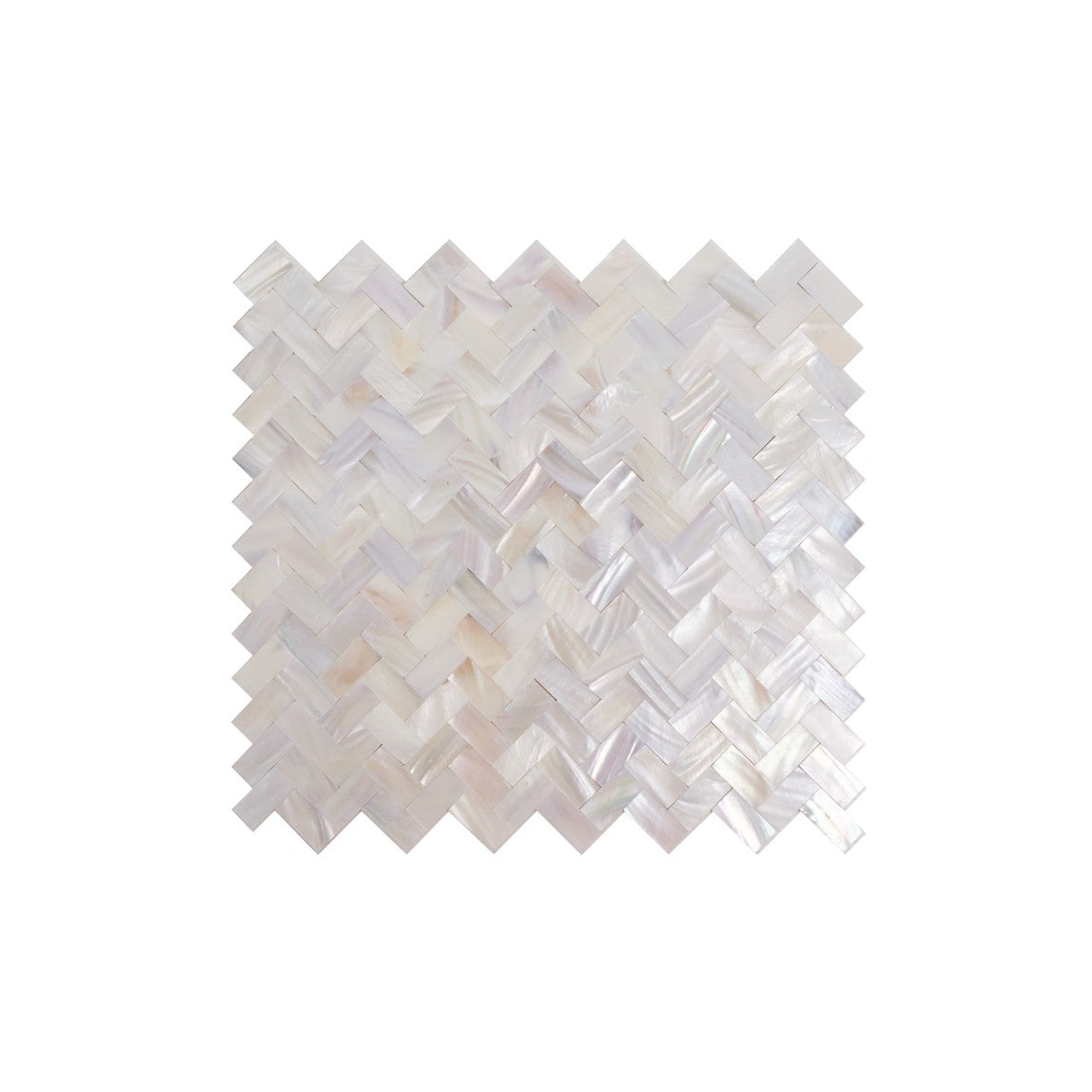 Peel and Stick x Mother of Pearl Seashell Chevron Layout Mosaic Sheet - 9.87 Square Feet Per Carton