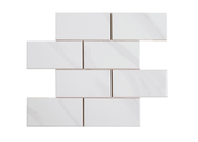 3" x 6" Ceramic Tile -12.5 Square Feet Per Carton - Glossy Carrara Effect