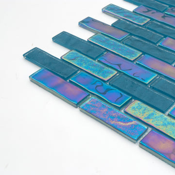 Iridescent 1 x 3 Glass Mosaic Tile for Swimming Pool - 15 Sqft