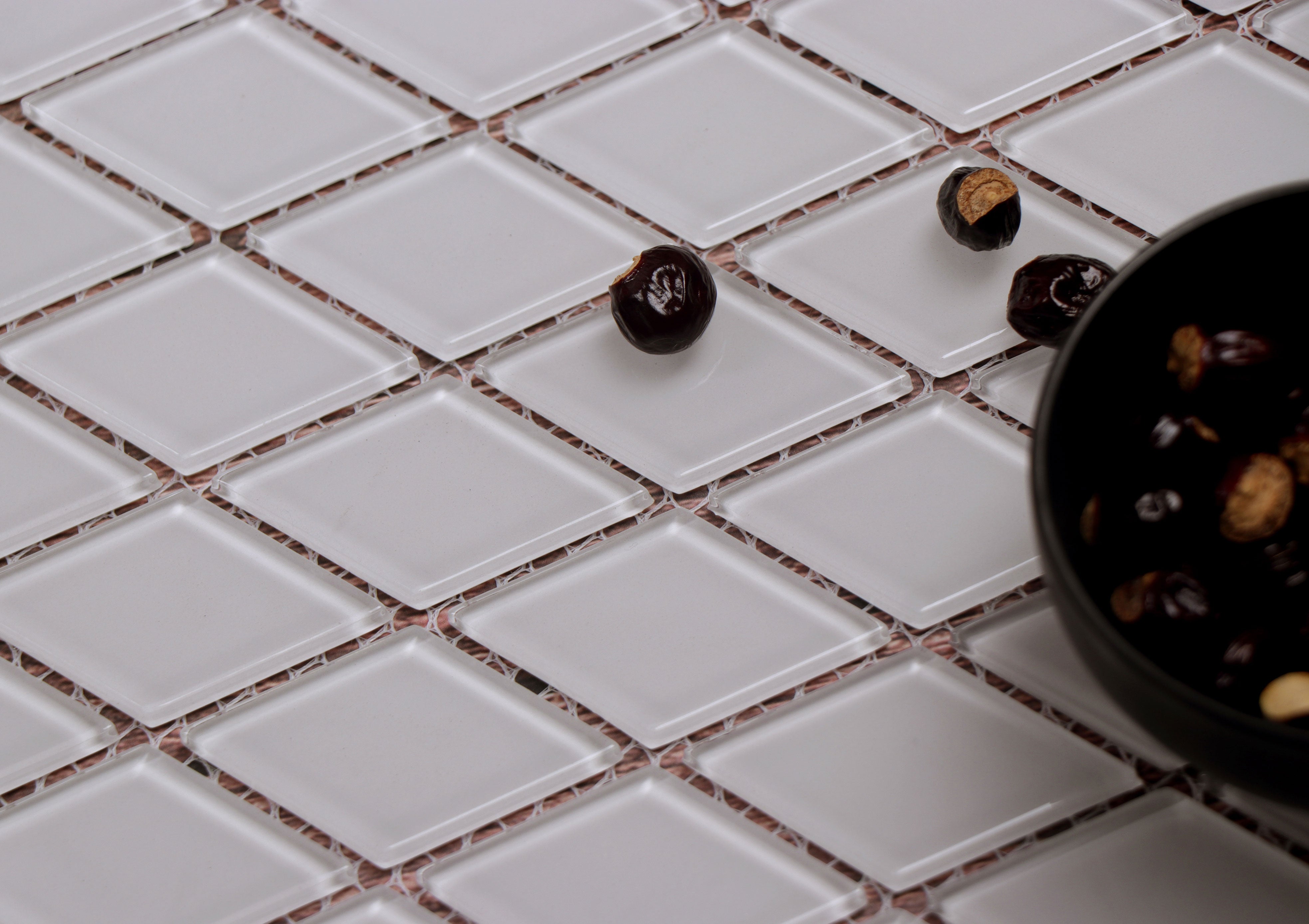 2" Diamond Glass Mosaic Tile, Backsplash for Kitchen and Bathroom - 6.5 Square Feet Per Carton