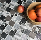 Twilight Square Aluminum and Glass Mosaic Tile, Backsplash for Kitchen and Living Space - 5 Sqft Per Carton