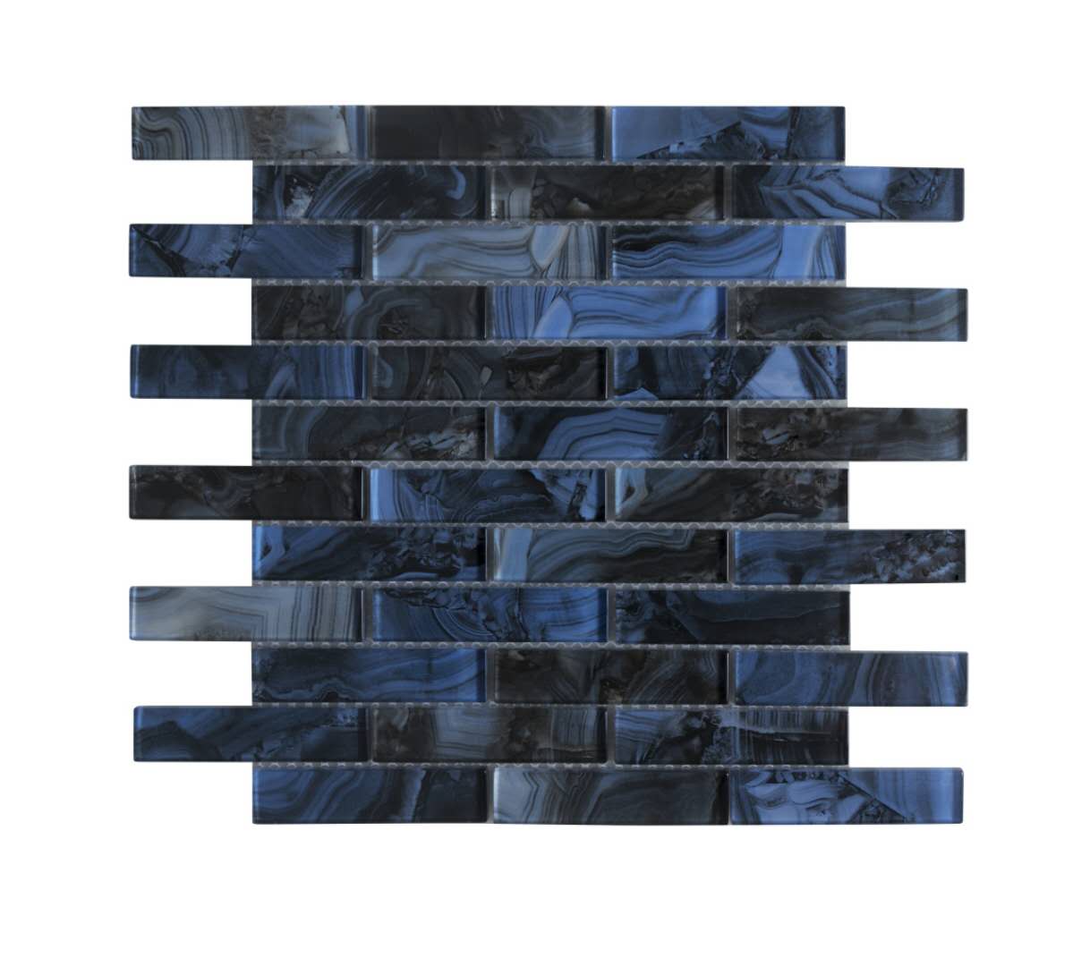 Glass Backsplash Tile Black & Silver Metallic Mosaic Wall Tiles TC044 Small  Kitchen and Bathroom Decor Tile 