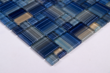 WS Tiles Swimming Pool Series Shades of Blue 12-in x 12-in Polished Glass Uniform Squares and Wall Tile (22-sq. ft/ Carton)