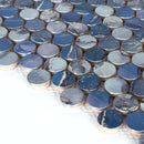 Twilight 0.8" Aluminum Penny Round Mosaic Wall Tile - Patterned - 10 Square Feet Per Carton
