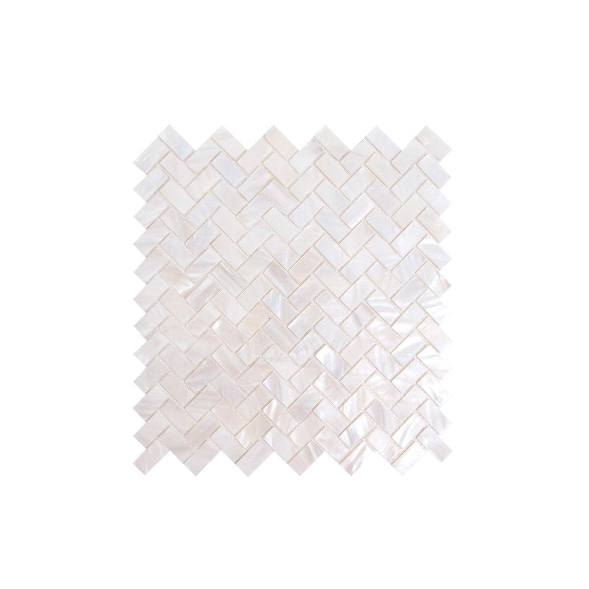 0.6" x 1.2" Mother of Pearl Seashell Chevron Mosaic Sheet - 8.91 Square Feet Per Carton