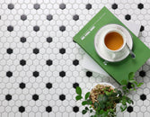 Retro 1" Hexagon Porcelain Tile, Matte Finished Floor & Wall Tile - 9.19 Square Feet Per Carton