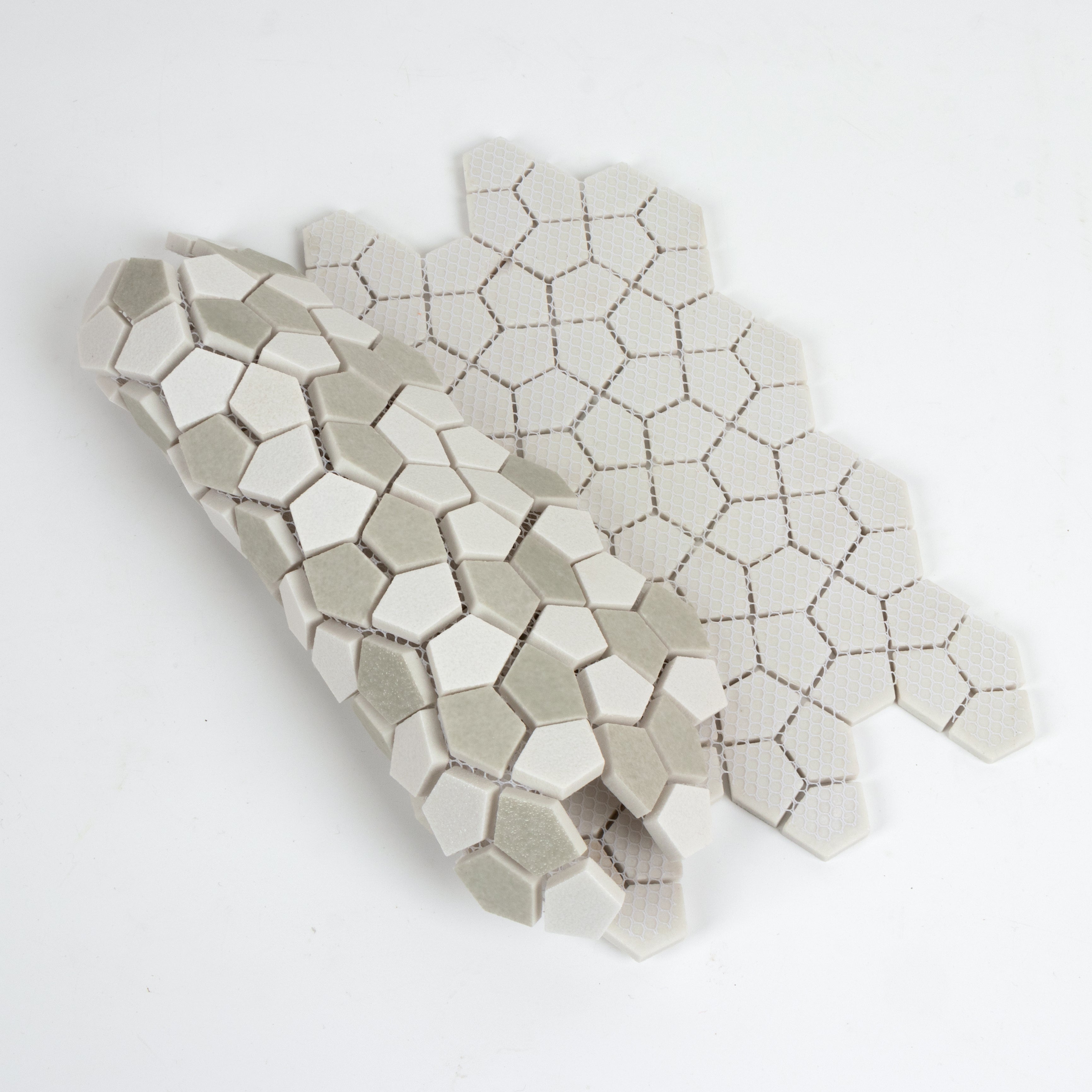 Gaia 0.6" Recycled Glass Pentagon Mosaic Wall and Floor Tile - 8.91 Sqft per Carton