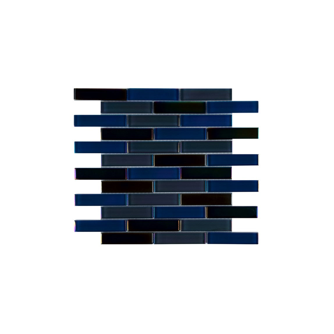 Reflections Iridescent 1" x 4" Glass Mosaic Tile for Kitchen and Bathroom, Swimming Tiles - 5 Square Feet Per Carton