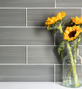 Hand Painted 4" x 12" Individual Glass Subway Tile, Backsplash for Kitchen and Bathroom - 5 Square Feet Per Carton