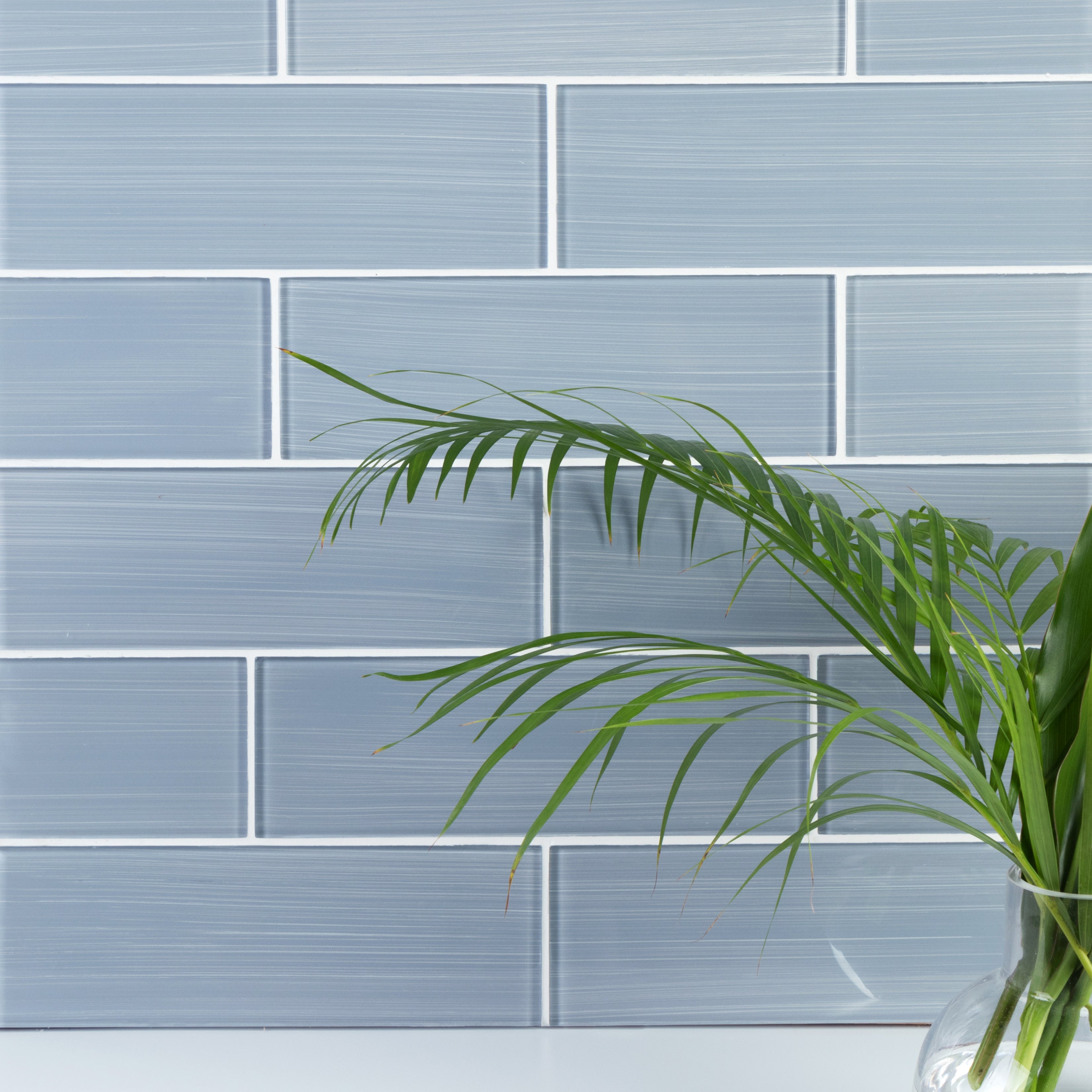 Hand Painted 4" x 12" Individual Glass Subway Tile, Backsplash for Kitchen and Bathroom - 5 Square Feet Per Carton