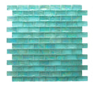 Swimming Pool Iridescent Series 0.75" x 1.65" Brick Layout Glass Mosaic Tile - 5 Square Feet Per Carton