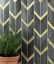 Twilight Mixed Size Aluminum Chevron Mosaic Wall Tile in Chrome and Gold - 11 Square Feet Per Carton