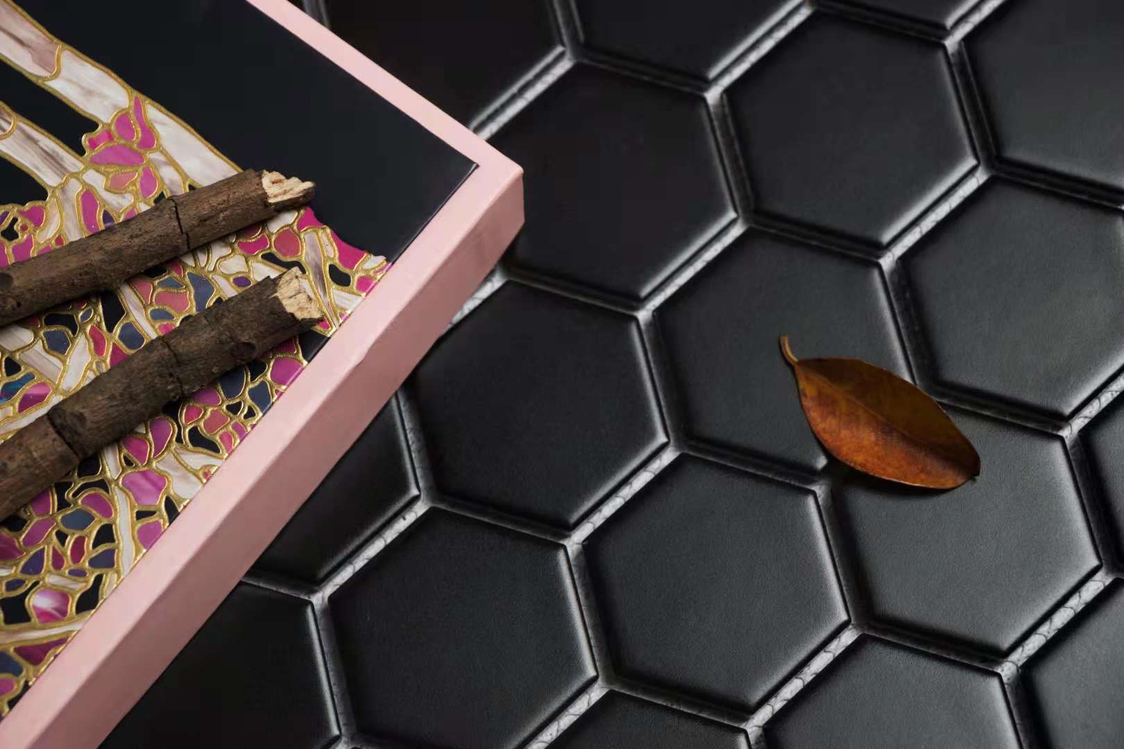 Retro 2" Hexagon Porcelain Tile, Matte Finished Floor and Wall Tile - 9 Square Feet Per Carton